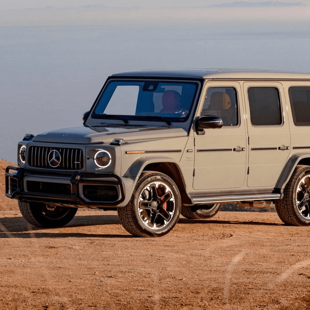windshield protection film on a Mercedes G Wagon