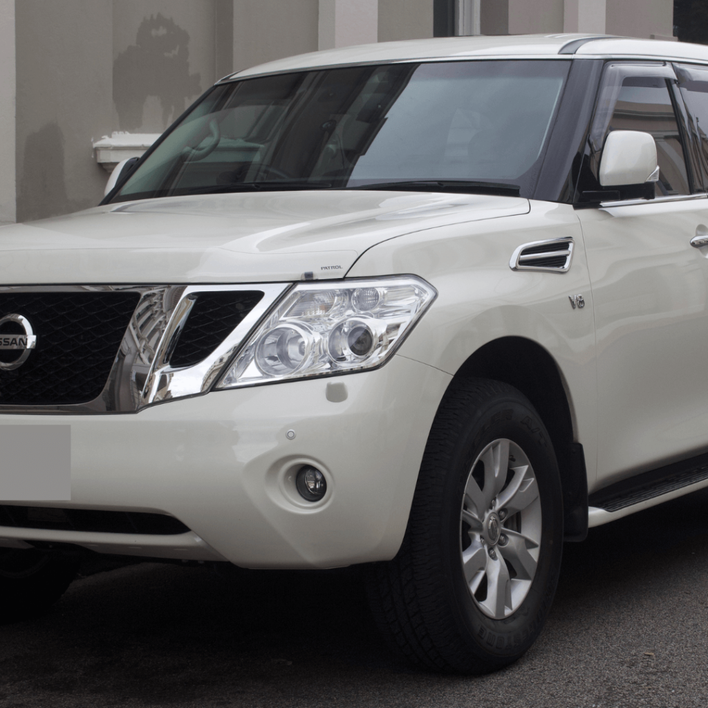 Windshield protection film on a Nissan Patrol