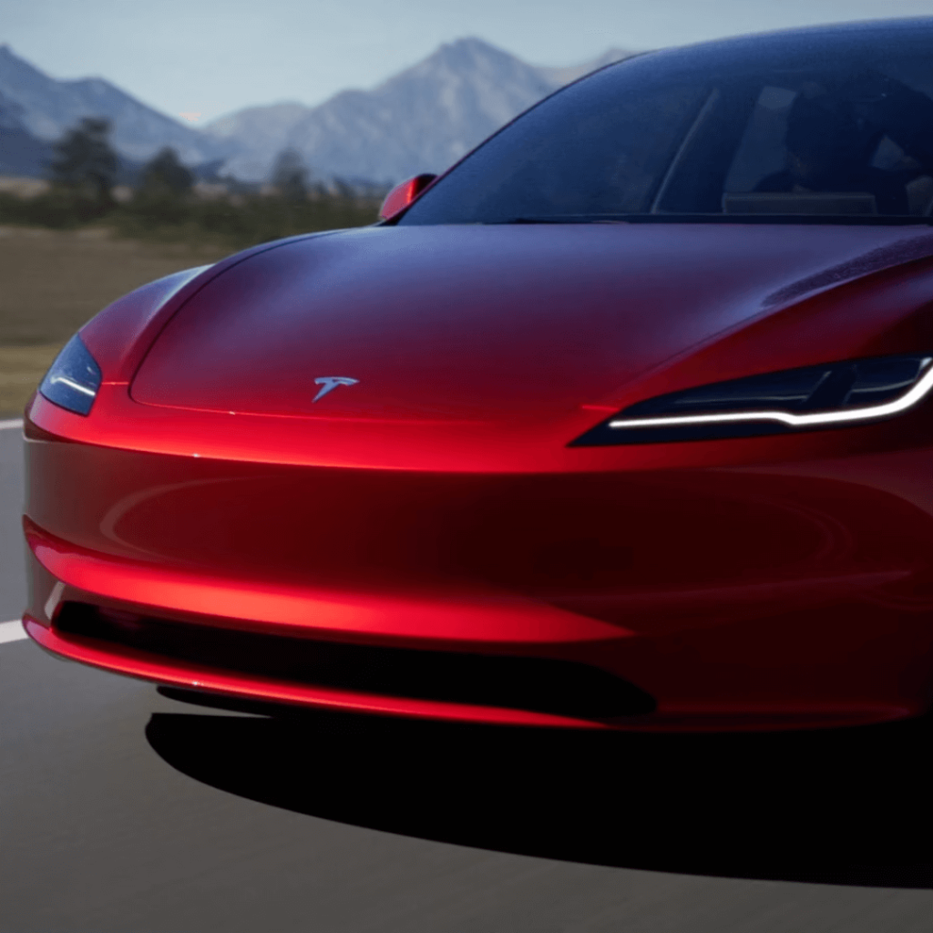 windshield protection film on a Tesla